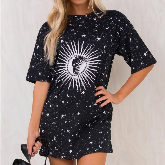 Princess Polly Dresses & Skirts - MOTEL COSMOS SUNNY KISS DRESS BLACK COSMOS